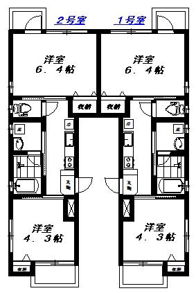 スラージュ大森(2K/4階)の間取り写真