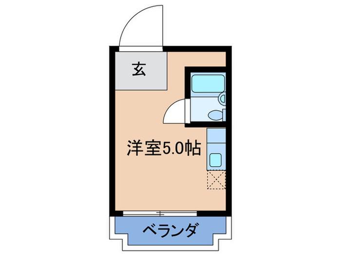 ハイツヒライ(ワンルーム/2階)の間取り写真
