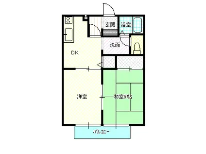 メモリーハイツ(2DK/2階)の間取り写真