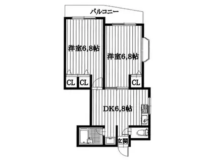 エーデルコート早宮(2DK/3階)の間取り写真