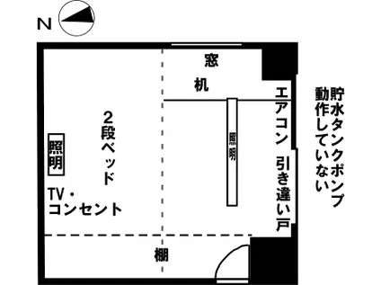 南砂町シェアハウス(ワンルーム/1階)の間取り写真