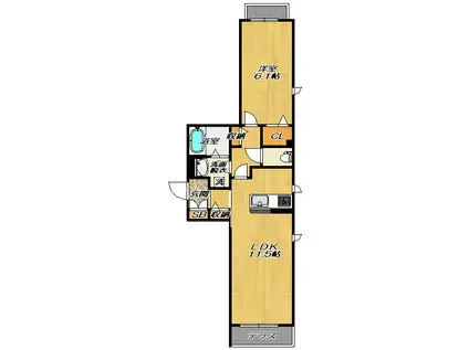 シャーメゾン新石切(1LDK/1階)の間取り写真