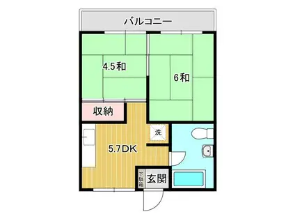 久野ビル(2DK/3階)の間取り写真