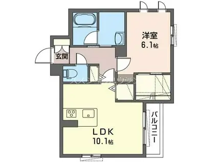 レフィシア(1LDK/2階)の間取り写真