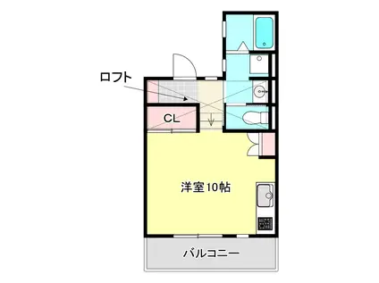 フィーネス弐番館(ワンルーム/1階)の間取り写真