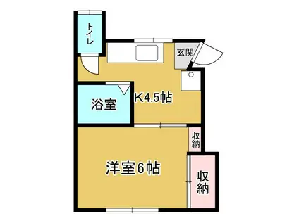 白鴎館C(1K/2階)の間取り写真