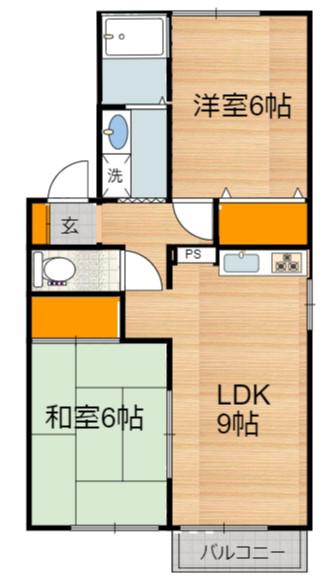 ブレマ・エル(2LDK/2階)の間取り写真