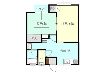 エスポワールIII(2K/1階)の間取り写真