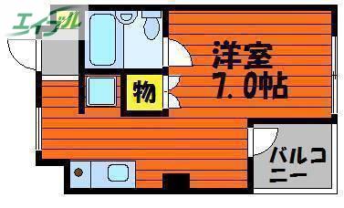 ノーブルハイツ鹿田(1K/5階)の間取り写真