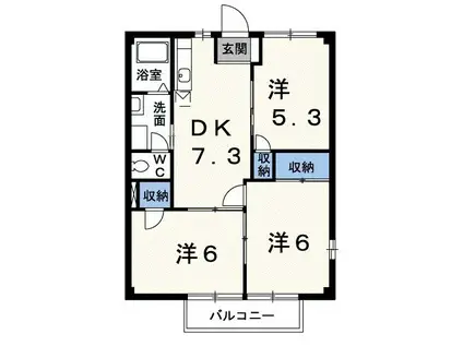 マリンシティSHIODA A(3DK/2階)の間取り写真