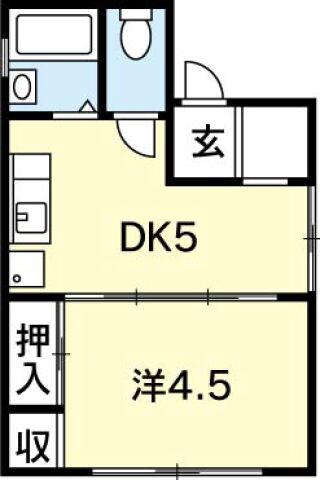 八千代マンション(1DK/2階)の間取り写真