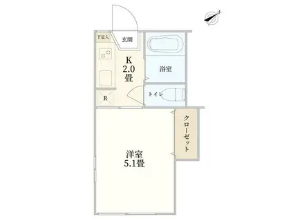 ハイム代田(1K/2階)の間取り写真