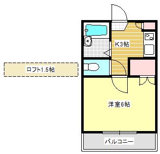 クレールセゾンK(1K/2階)の間取り写真