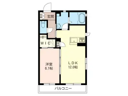 ヴィラージュ(1LDK/1階)の間取り写真