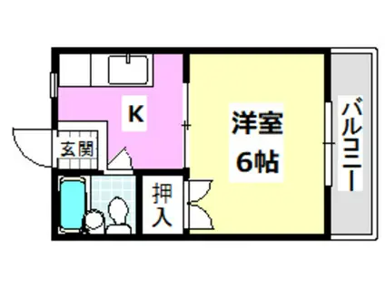 ハイツ森田(1K/1階)の間取り写真