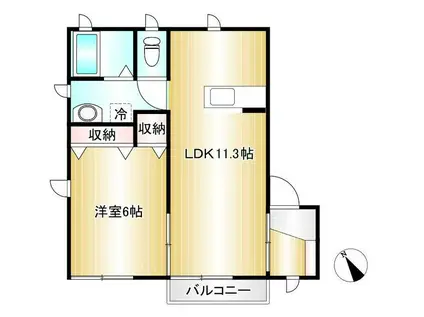メゾン・ド・SK(1LDK/1階)の間取り写真