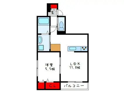 へーベルメゾン初芝駅前(1LDK/3階)の間取り写真