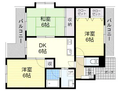 ディアコート5番館(3DK/3階)の間取り写真