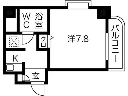 ライオンズマンション岐阜清本町(1K/2階)の間取り写真