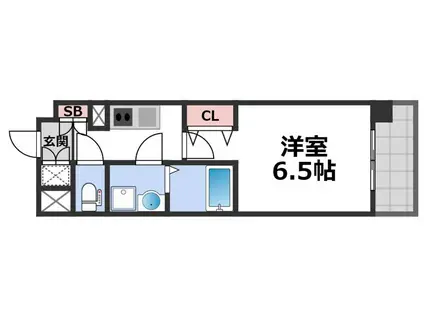 CASSIA高井田 ノース COURT(1K/7階)の間取り写真