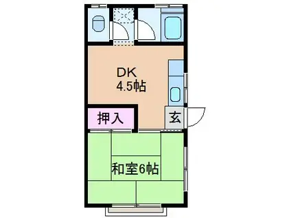 第二戸沢荘(1DK/2階)の間取り写真