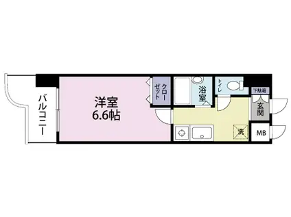 シヨン北九大前(1K/8階)の間取り写真