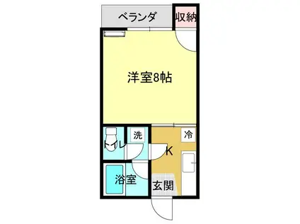 恵ハウス(1K/2階)の間取り写真