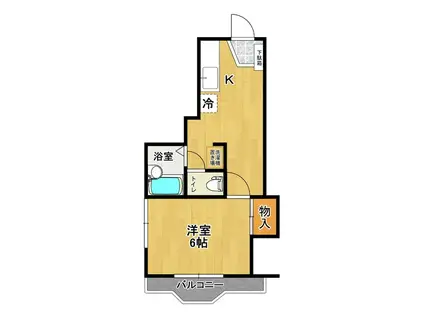 アメニティ亀田(1K/2階)の間取り写真