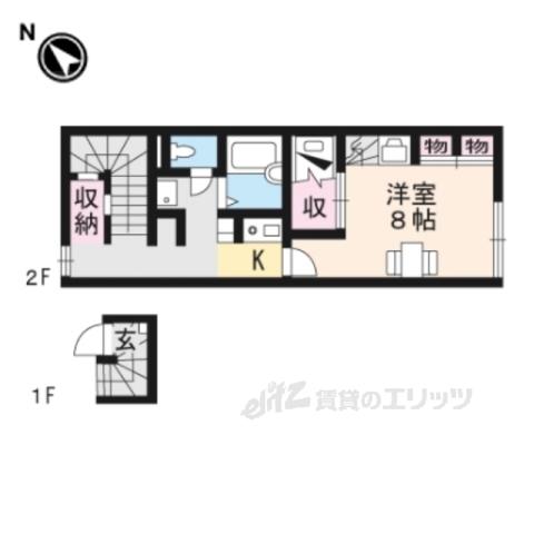 レオパレスマウンテン2(1K/2階)の間取り写真