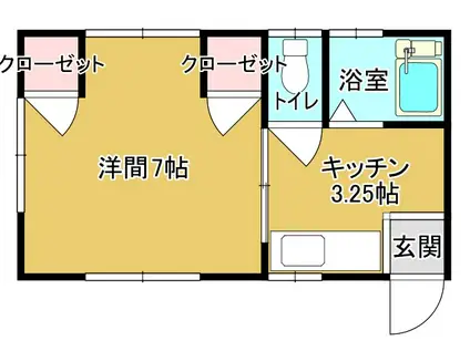 サンホーム(1DK/1階)の間取り写真