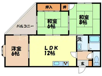 コスモシップイン長崎(3LDK/2階)の間取り写真
