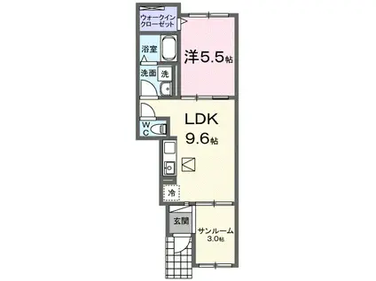 ＪＲ東海道本線 掛川駅 バス乗車時間：13分 最寄りバス停で下車 徒歩7分 2階建 新築(1LDK/1階)の間取り写真