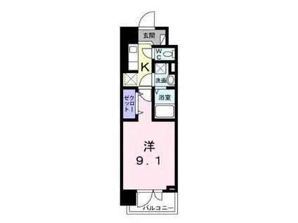 スアヴィス平塚宝町(1K/4階)の間取り写真