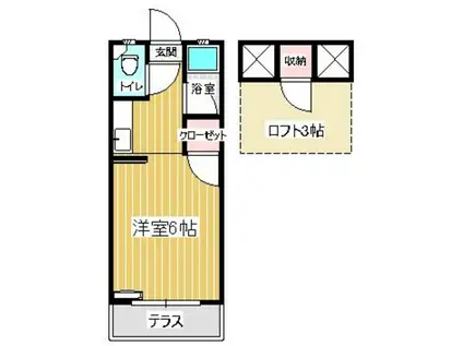 セーヌ松崎(ワンルーム/1階)の間取り写真