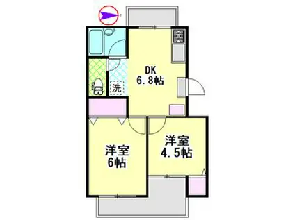 ブックハウス志茂III(2DK/2階)の間取り写真