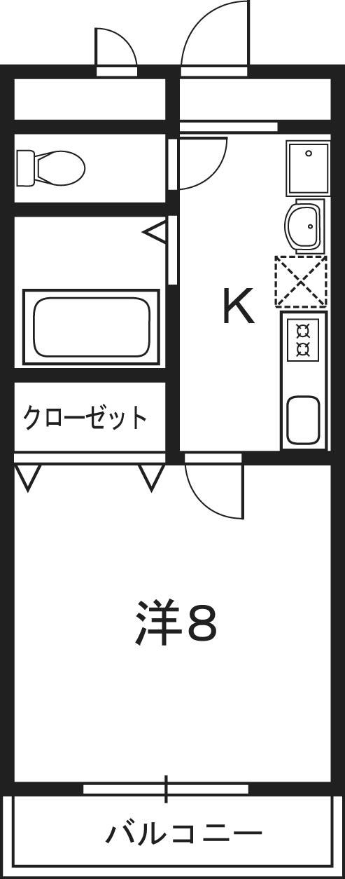 グランディール(1K/3階)の間取り写真