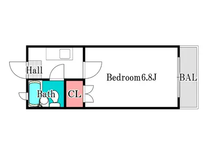 カナンハイツ(1K/4階)の間取り写真