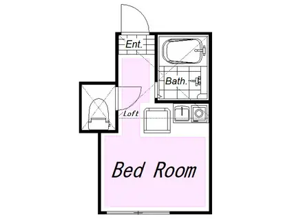 ユナイト田浦エレフォレックス(ワンルーム/2階)の間取り写真