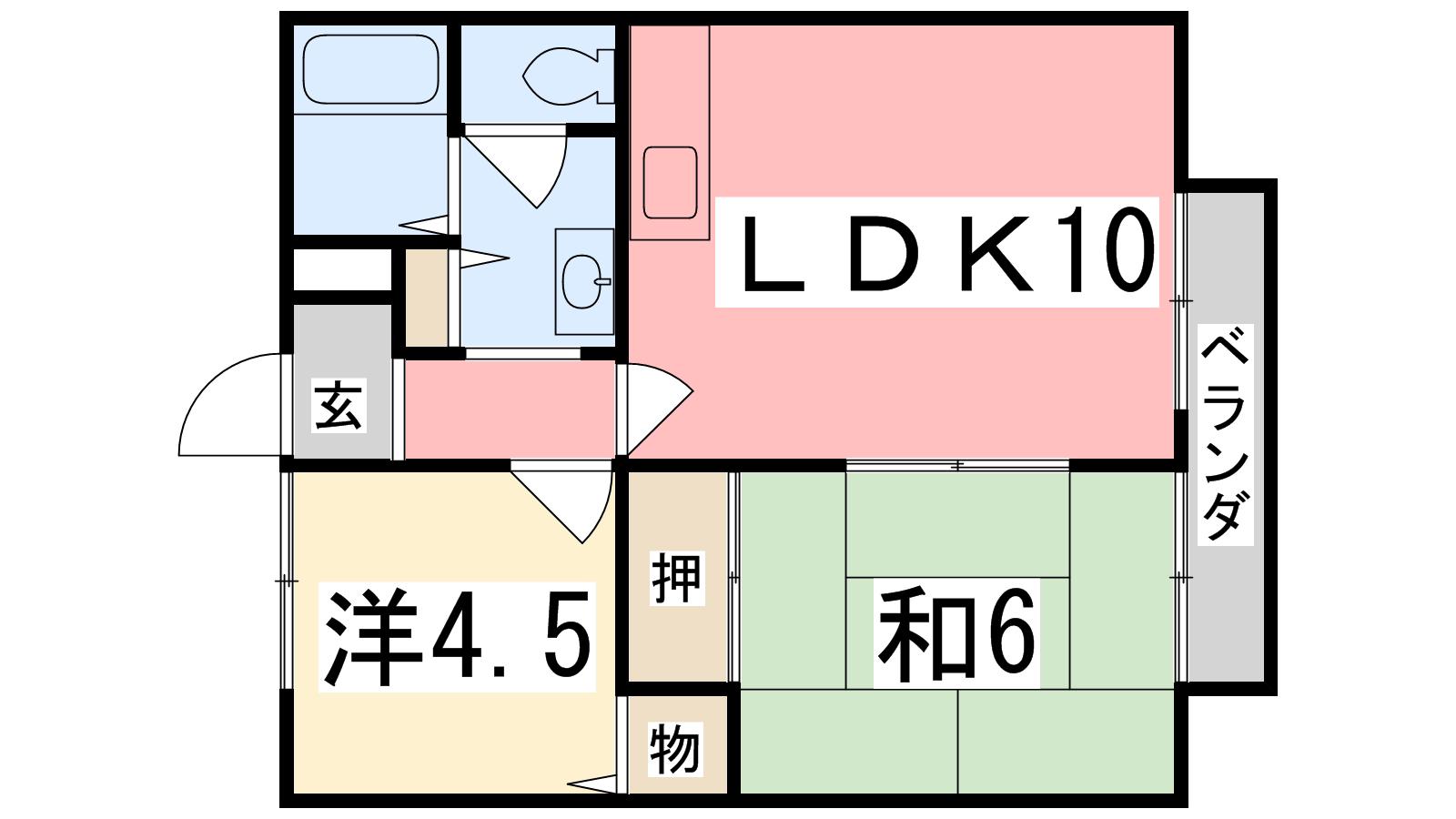 サンエクレール(2LDK/1階)の間取り写真