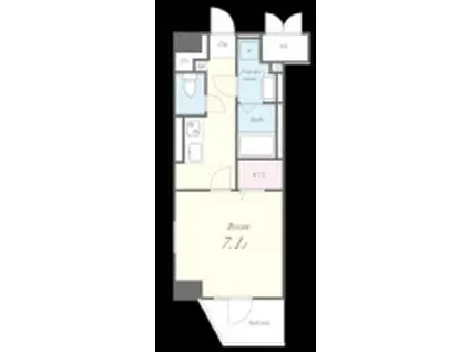 ドゥ バーグ 渡辺通(1K/7階)の間取り写真