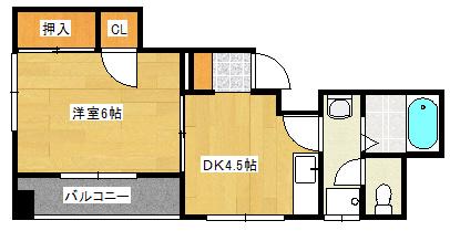 リヴラン(1DK/3階)の間取り写真
