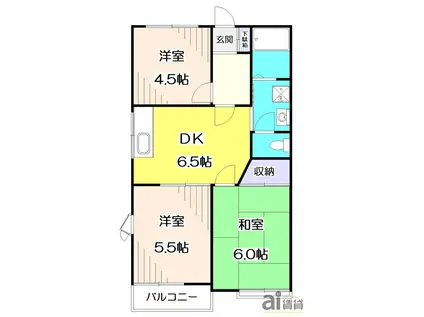 サンエルムII(3DK/2階)の間取り写真