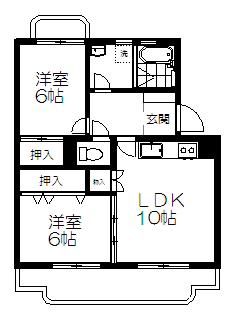 ベルデュール(2LDK/1階)の間取り写真