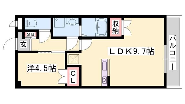 モン・シェリー(1LDK/1階)の間取り写真