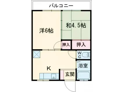 たま川コーポ(2K/1階)の間取り写真