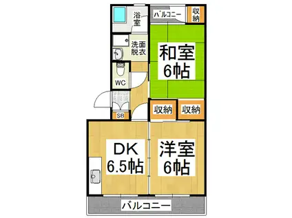 モモセマンション(2DK/1階)の間取り写真