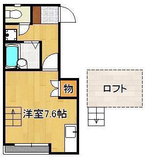 クレッシェンド西南(ワンルーム/2階)の間取り写真