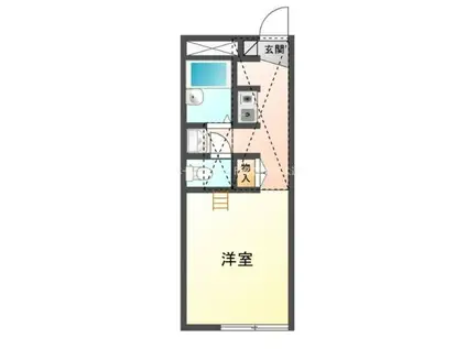 レオパレス牛久保(1K/1階)の間取り写真