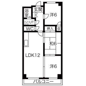 第2高杉マンション(3LDK/4階)の間取り写真
