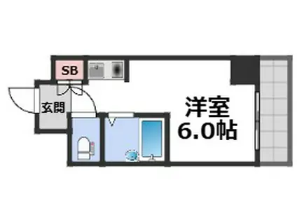 ドミール堺筋本町(ワンルーム/12階)の間取り写真